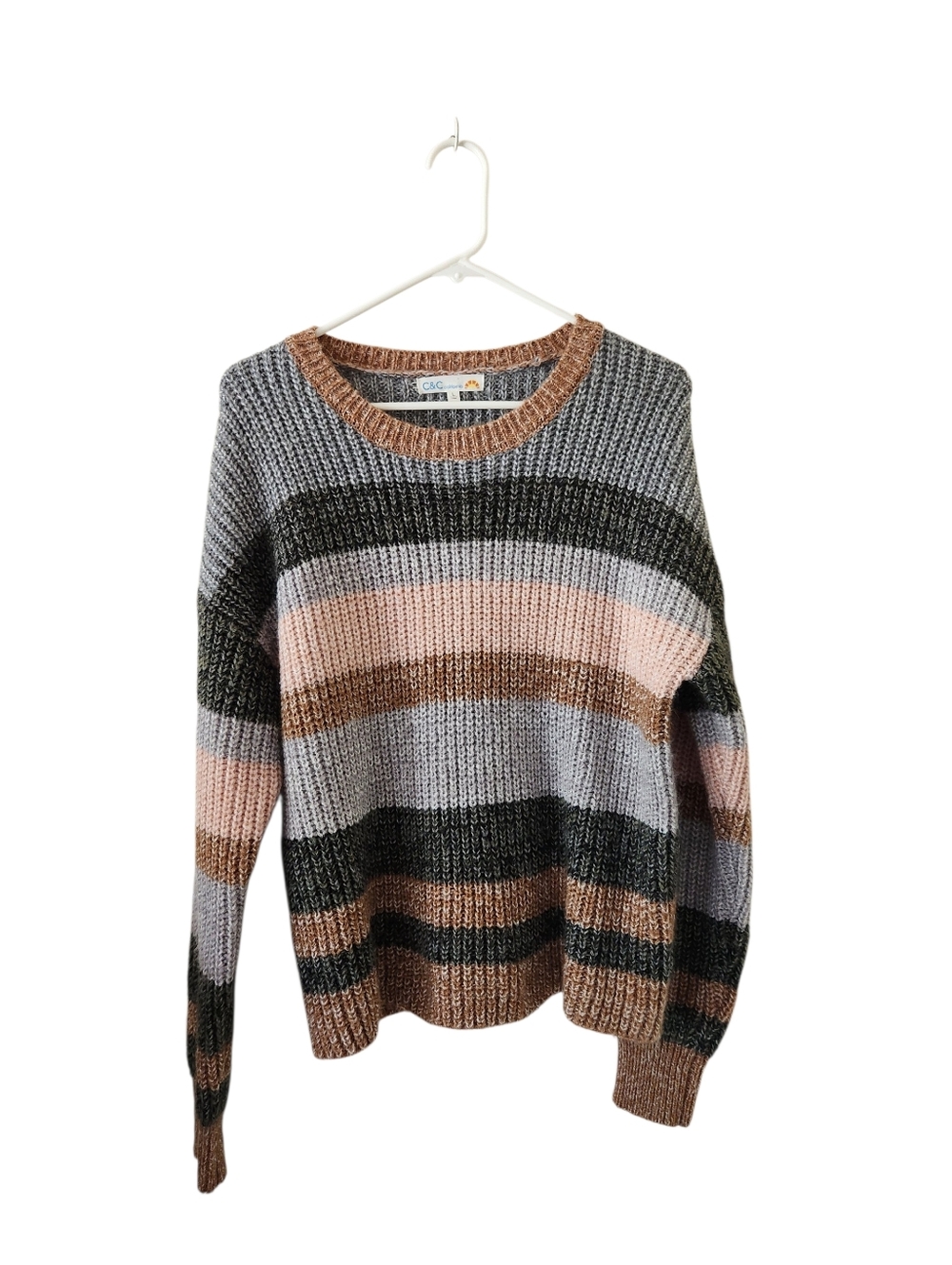 C & C California Striped Chunky Knit Sweater